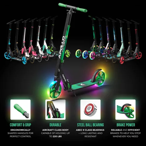 Miniatura 8 de APOLLO Patín plegable para adultos, adolescentes y niños a partir de 6 años con ruedas grandes (XXL), scooters plegables con opciones de rueda