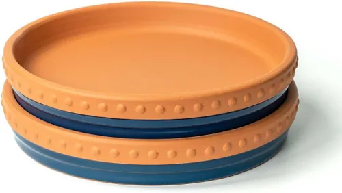 Miniatura 2 de YBX Platillo para Plantas de 8 Pulgadas Premium Platillo de Terracota Redondo Bandejas Cerámicas para Plantas, Paquete de 2 (Azul Marino/Terracota)