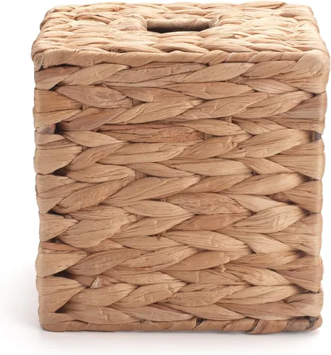 Miniatura 7 de YANGQIHOME - Funda cuadrada para caja de pañuelos de ratán – Soporte decorativo bohemio para pañuelos faciales en la mesa y el baño, 5.9 pulgadas