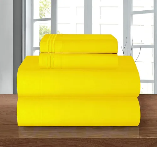 Miniatura 16 de Elegant Comfort - Juego de sábanas de 4 piezas de microfibra, 1500 hilos, sin arrugas, sábana bajera elástica, esquinas tipo bolsillos profundos