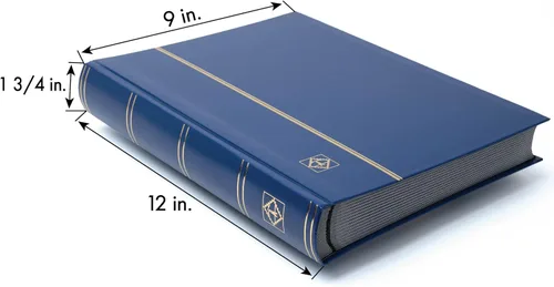 Miniatura 4 de LIGHTHOUSE - Libro de libros de tapa dura "BASIC" para sellos, 64 páginas de cartulina negra A4 con tiras transparentes y bisagras de lino dobles