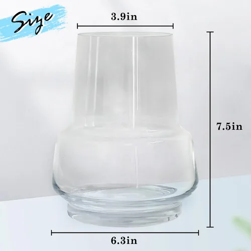Miniatura 4 de Aoderun Jarrón de vidrio para flores, hecho a mano, moderno, grande, para centros de mesa, sala de estar, oficina, comedor y mesa de café, cocina