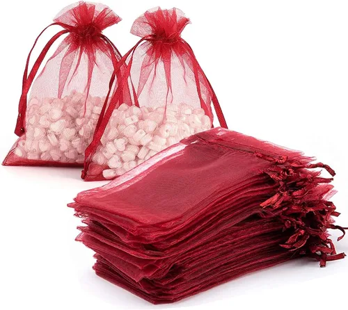 Miniatura 14 de Paquete de 50 bolsas de organza de regalo con cordón verde de 4 x 6 pulgadas para baby shower, Navidad, cumpleaños de bebé, recuerdo de fiesta