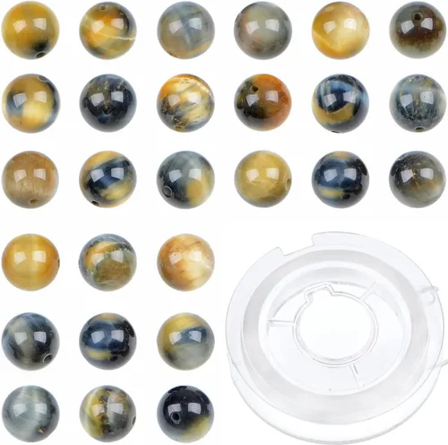 Miniatura 31 de Bymitel - Cuentas redondas de jade blanco natural de 5/32 de pulgada, 210 unidades de piedras preciosas auténticas para bricolaje y fabricación