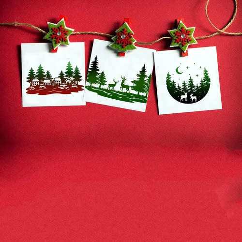 Miniatura 4 de CRASPIRE Sellos de goma transparente de Navidad para casa de invierno, bosque, copo de nieve, alce, muñeco de nieve, trineo, sellos de silicona
