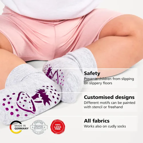 Miniatura 5 de Viva Decor ABS Sock Stop (3 x 2.77 onzas líquidas) – Pintura de tela para calcetines antideslizantes, tapetes de baño y más – Sin látex, a base