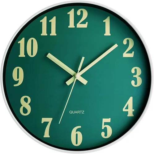 Miniatura 9 de JoFomp Reloj que Brilla en la Oscuridad, 12" Reloj de Pared Luminoso Silencioso Sin Tic-Tac, Funciona con Pilas, Reloj de Cuarzo Moderno, Fácil