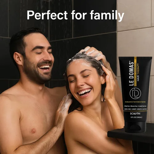 Miniatura 7 de Le Modas Champú botánico para el crecimiento del cabello, champú natural sin sulfato con aloe vera y arroz, anticaspa y apoyo contra la pérdida