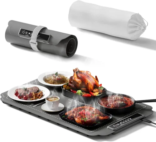 Miniatura 8 de Tapete de calentamiento para alimentos, bandeja de calentamiento eléctrica, bandeja de calentamiento eléctrico de grafeno de superficie completa