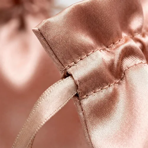 Miniatura 5 de Bolsas de satén de oro rosa con cordón para regalo y boda - 4 x 6 pulgadas, 50 por paquete Oro rosa - 4 x 6 pulgadas (paquete de 50)