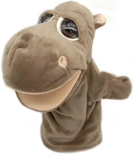Marionetas de mano hipopótamo de peluche, juguetes de animales para imaginativo, juego de simulación, narración de cuentos, boca abierta, marioneta