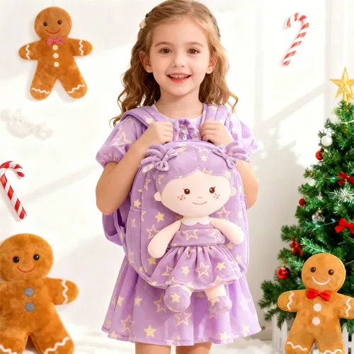 Miniatura 28 de Onetoo Mochila para niños pequeños, regalos de regreso a clases, mochilas para niñas y niños con muñecas de bebé ligeras y suaves en vestido