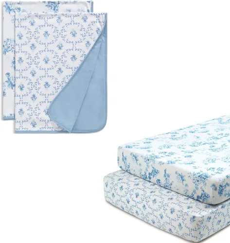 Miniatura 20 de Delta Children Sábanas bajeras para cuna para niñas y niños, sábana bajera 100 % algodón orgánico para colchones estándar de cuna y niños pequeños