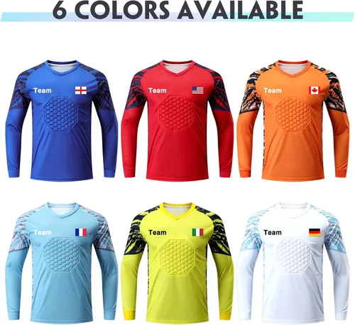 Miniatura 5 de Camisetas de portero personalizadas para jóvenes, hombres y niñas con nombre y número de equipo, logotipo de equipo personalizado para niños