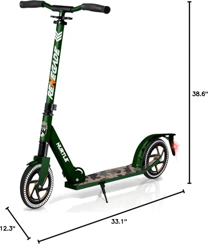 Miniatura 10 de Hurtle Renegade Kick Scooter for Kids, Teenagers & Adults - 2-Wheel Folding Scooter with Adjustable T-Bar Handlebar - Alloy Anti-Slip Deck Camouflaje