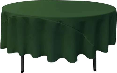 Miniatura 206 de LA Linen - Mantel redondo lavable de popelina de poliéster, resistente a manchas y arrugas, 51", mantel de tela para comedor, cocina, fiesta, Negro