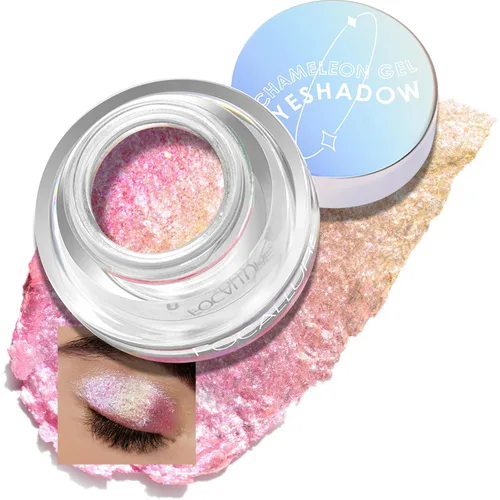 Miniatura 10 de FOCALLURE Duochrome Chameleon - Sombra de ojos con pigmento metálico que cambia de color, maquillaje de ojos multicromo, acabados multireflectantes