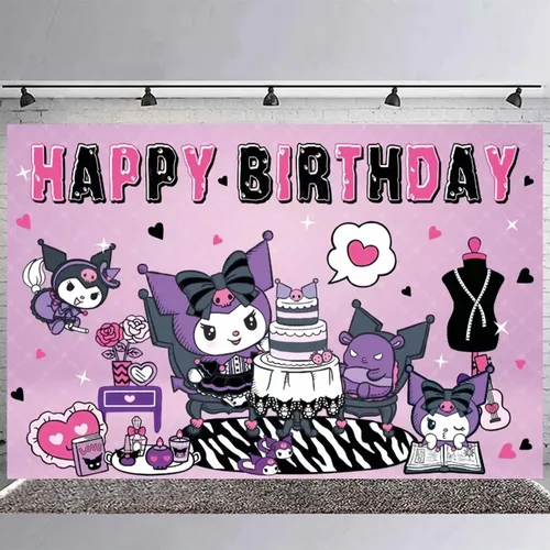 Miniatura 3 de Fondo de fiesta de cumpleaños de anime, decoración de fiesta de cumpleaños, pancarta temática de feliz cumpleaños, fondos de fotos para niños