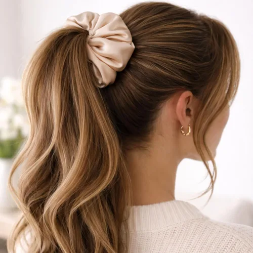 Miniatura 2 de XL Satin Scrunchie for Thick Hair – Oversized Hair Scrunchy for Ponytail Bun or Sleeping – Frizz Free Satin Hair Tie for Women and Girls