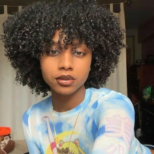 Pelucas afro rizadas tipo afro completas para mujeres negras, cabello humano brasileño de alta calidad, pelucas afro cortas y ligeras para mujeres