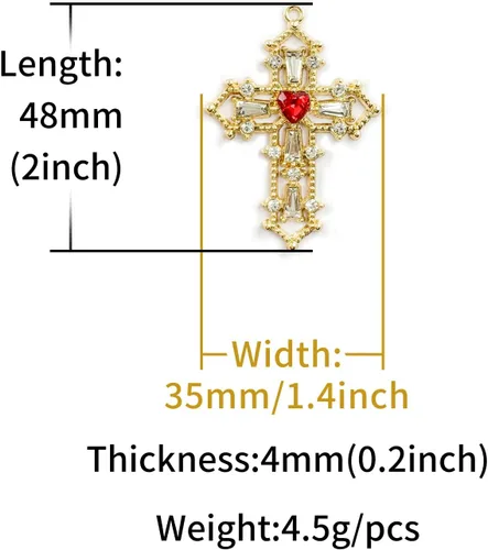 Miniatura 5 de Colgantes de rosario de cruz colgantes de circón de cristal, aleación chapada en oro/plata para hacer joyas, manualidades, pulsera, collar, pendiente