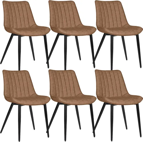 Miniatura 14 de Juego de 2 sillas de comedor voladizas, sillas de comedor modernas de mediados de siglo con patas de metal negro, sillas de cocina tapizadas