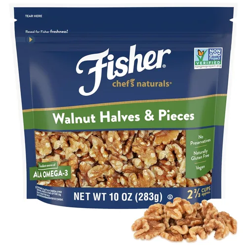 Miniatura 12 de Fisher - Nueces picadas, 16 onzas, nueces cultivadas en California, sin sal, naturalmente sin gluten, sin conservantes, sin OMG
