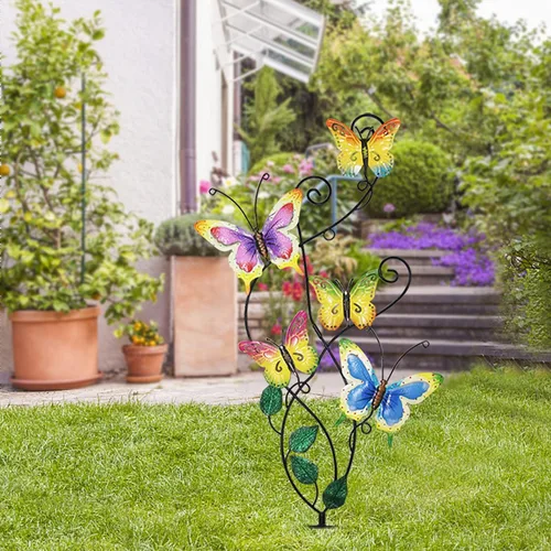 Miniatura 6 de Juegoal Decoración de estaca de jardín de mariposa de 28 pulgadas, decoración de arte de pared de metal, regalo ideal para el día de la madre