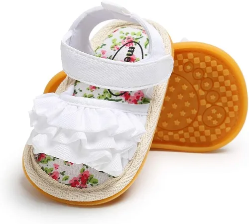 Miniatura 63 de Meckior Sandalias de verano con punta abierta y suave de piel sintética para bebés y niñas pequeñas