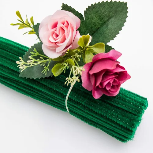 Miniatura 3 de Waycreat 200 limpiapipas de felpilla verde oscuro para decoración de manualidades (0.236 in x 12 pulgadas)