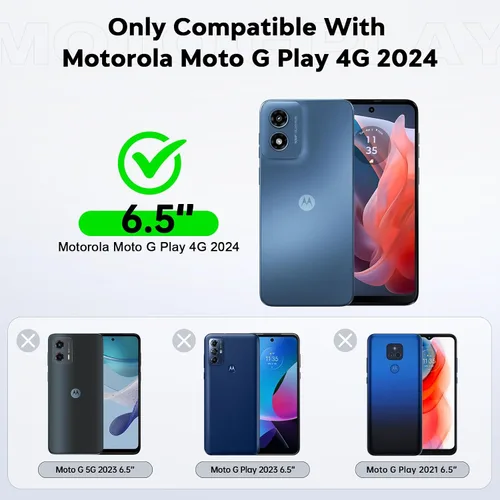 LeYi Funda para Motorola Moto G Play 4G 2024: Funda para Moto G Play 4G 2024 con funda delgada y antiarañazos, silicona líquida a prueba de golpes