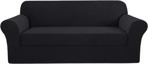 Miniatura 35 de H.VERSAILTEX Funda de Sofá de Alta Elasticidad de 2 Piezas Fundas de Sofá Elegante Funda/Protector de Muebles Suave con Tela de Patrón a Cuadros