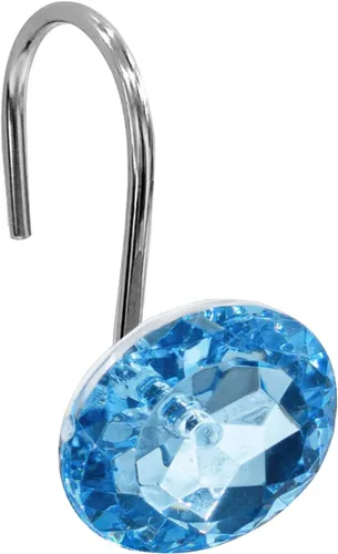 Miniatura 17 de Gibelle Ganchos para cortina de ducha, anillos de cortina de ducha en forma de diamante, ganchos para cortinero de baño, diamantes de imitación
