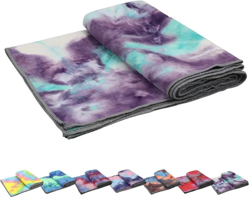 Toallas de yoga, toalla de yoga antideslizante con textura de gofre antideslizante, manta de yoga de microfibra 100% absorbente, sin olor, tamaño