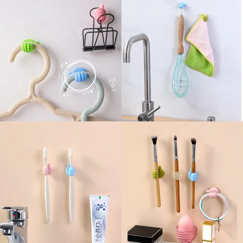 Miniatura 4 de 16 Piezas Ganchos de Pared de Pulgar de Silicona Creativos - Clip de Cable Adhesivo Multifunción, Clips Organizadores de Cable de Pulgar