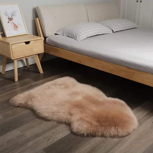 Miniatura 18 de AOGELAN Alfombra de oveja genuina de alta calidad, piel de oveja auténtica, esponjosa, esponjosa, de piel de cordero para niños, dormitorio, sofá