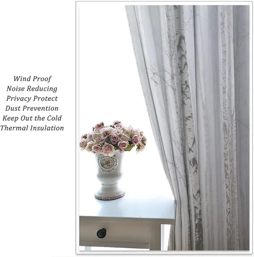 Miniatura 5 de Cortinas de abedul para sala de estar, niebla matutina en otoño, decoración del hogar, 42 x 45 pulgadas de largo