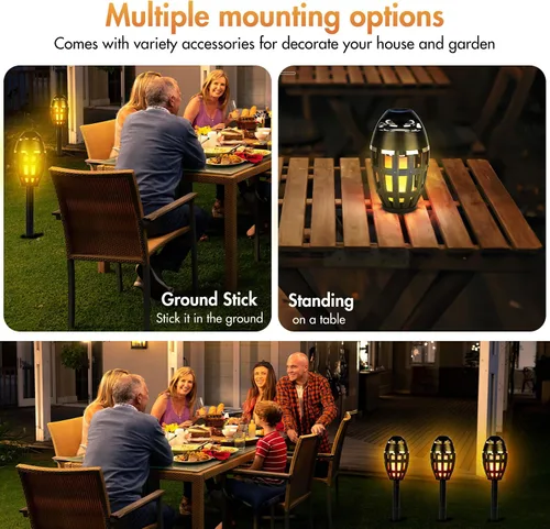 Miniatura 4 de Houkiper Altavoces de llama Bluetooth para exteriores, 1 paquete de altavoces inalámbricos 5.0 para interiores y exteriores con estacas, audio HD