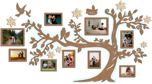 Miniatura 10 de JustLikeWood Decoración grande para el hogar, árbol genealógico de madera con marco, decoración estándar para salas de casa, calcomanías de pared