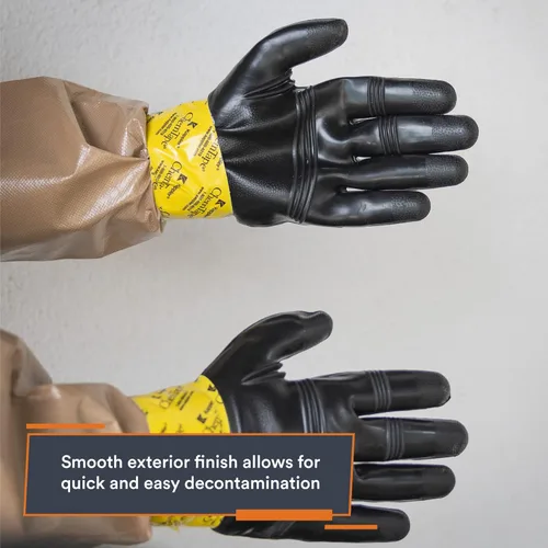 Miniatura 6 de MIRA - Guantes protectores de seguridad NC-11 CBRN Guantes de trabajo industriales reutilizables resistentes a productos químicos 1 par XS a XXL