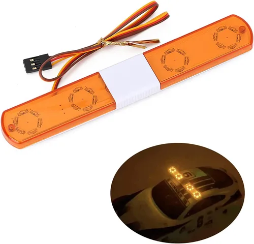 Miniatura 12 de 2 luces LED ultra brillantes de policía, lámpara estroboscópica de flash giratorio, 5 modos para 1/8 1/10 1/14 RC coche extinción de incendios