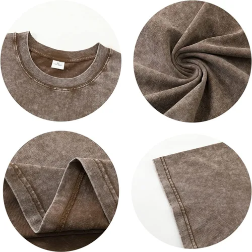 Miniatura 5 de Camisetas de gran tamaño para mujer, estilo vintage, básicas, estilo novio, holgadas, holgadas, estilo grunge, de algodón lavado ácido