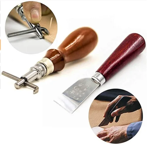 Miniatura 3 de citian Kit de herramientas de cuero, punzón de costura, carft de costura, herramienta de tallado de manualidades, sillín de trabajo y 18 piezas