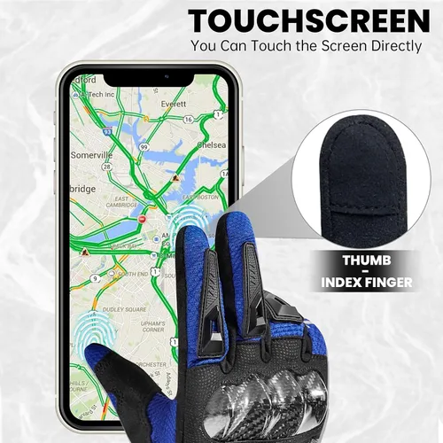 Miniatura 4 de MADBIKE - Guantes de motocicleta con pantalla táctil para motocross, bicicleta de tierra, aptos para hombres y mujeres, con nudillos protectores