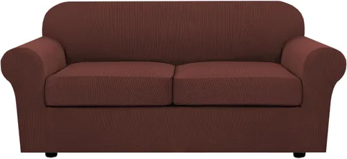 Miniatura 65 de H.VERSAILTEX - 3 fundas de sofá elásticas para 2 cojines de sofá. Fundas para muebles de sala de estar (funda base más 2 fundas de cojín de asiento)