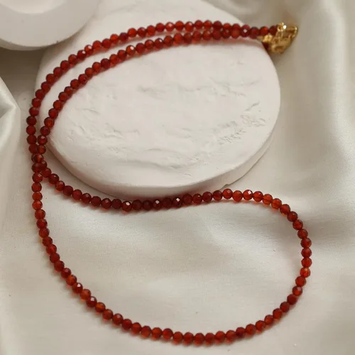 Miniatura 60 de Gempires - Collar de cuentas de piedras naturales hechas a mano, joyería de cristal hipoalergénica de 20 pulgadas, chapado en oro, joyería de moda