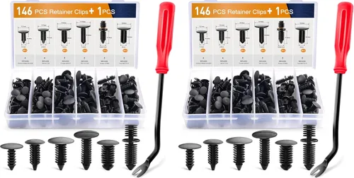 Miniatura 9 de GOOACC 380 piezas de plástico automotriz para automóvil, metal, remaches de nailon con removedor de sujetadores, panel de clip, surtido de clips