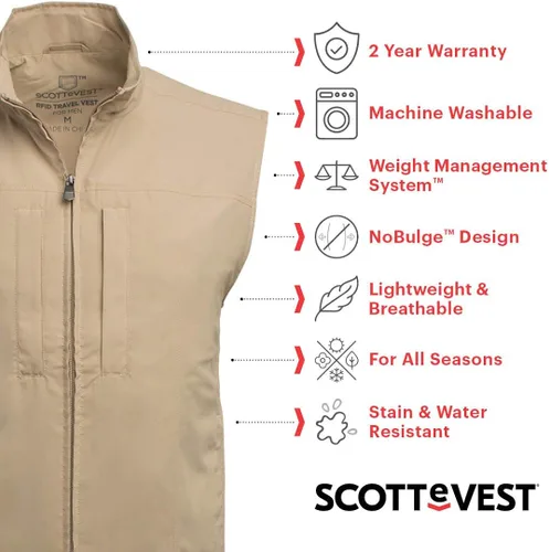 Miniatura 5 de Chaleco RFID de viaje, para hombre, con 26 bolsillos, de SCOTTeVEST
