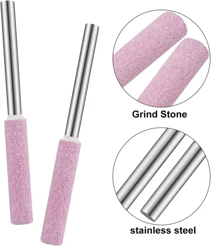 Miniatura 7 de RLECS 10pcs motosierra cabeza de molienda 3/16 "lima de piedra de molienda para moler agujeros profundos en maquinaria, rodamientos, moldes, piezas