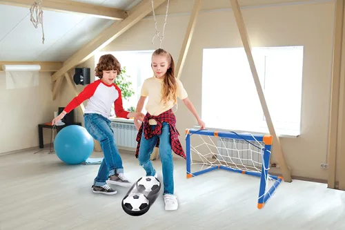 Miniatura 3 de Lexibook Aerofoot, disco de fútbol Hovercraft, 2 porteros, bomba y pelota inflable incluida, se desliza fácilmente, rápido y dinámico, efectos